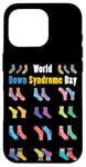 Coque pour iPhone 16 Pro Socks Down Syndrome Sensibilisation Journée mondiale du syndrome de Down