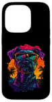 Coque pour iPhone 14 Pro Mini schnauzer Lovers Design coucher de soleil vintage Mini schnauzer