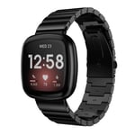 Strap-it Bracelet métal - compatible pour Fitbit Versa 3 (noir)