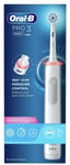 Oral-B Pro Sensitive Clean Pro 3, Vuxen, Roterande och oscillerande tandborste, Daglig vård, Känslig, Tandblekning, Vit, 4 x 30 sec, Sensitive White