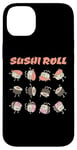 Coque pour iPhone 14 Plus Rouleau de sushi amusant dessin animé Kawaii Anime japonais Art Design