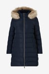 Tommy Hilfiger Curve - Dunkappa Crv Tyra Heritage Coat With Fur - Blå