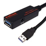 ROLINE Câble répéteur actif USB 3.2 Gen 1, noir, 10 m