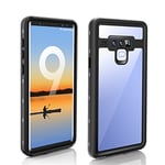 IMEIKONST Coque Samsung Galaxy Note 9 Étanche, IP68 Imperméable Antichoc 360 Intégrale Protection Antipoussière Anti-Neige Waterproof Etui Double Renforcé Housses pour Samsung Note 9. Noir FS