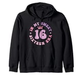 In My Sweet Sixteen Era 16th Birthday Groovy Retro 16th Zip Hoodie