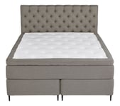 BOXSPRING lit complet gris CONTINENTAL 160x200 cm/2x80x200 cm