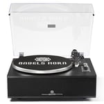 ANGELS HORN Platine Vinyle Bluetooth - Tourne-Disque à 2 Vitesses Haute-Fidélité avec Haut-parleurs Intégrés - Comprend Préampli Phono & Cellule Magnétique AT-3600L - Édition Classique Noir