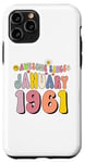 Coque pour iPhone 11 Pro Awesome Since January 1961 64 Years Old 64th Birthday