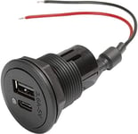 ProCar Power USB-C/A Double prise 12 ou 24 V/DC