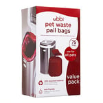 Ubbi Pet Waste Bin Bags, Cat Litter Box Cleaning Solution, 41.6L, 75 Count Value Pack