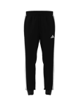 adidas Men's Essential Three Stripes Fleece Trousers, Black/White