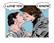 Poster d'art, 50cm x 40cm, Star Wars Classique Comic Citer Leia Han