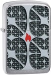 Zippo – 200 Voronoi – Chrome Brushed – Essence Briquet Coupe-Vent, Rechargeable, dans Une boîte Cadeau de Haute qualité