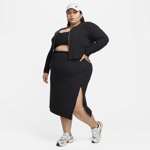 Nike Women's Slim Midi Ribbed Skirt (plus Size) Sportswear Chill Knit Urheilu BLACK/BLACK