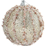 Christmas Ball Ornaments Sequin Baubles 5pc Shatterproof Christmas Decorations Tree Balls for Wedding Party Holiday Decor(Champagne)