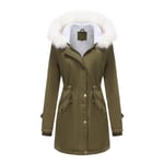 Parka Femme,Chaleureuse Parka Femme D'automne D'hiver,Parka Femme Longue À Capuche Fausse Fourrure Grande Taille Xhmb501