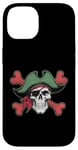 Coque pour iPhone 14 Crâne simple et os croisés pour drôle signe pirate crâne meme