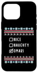 iPhone 16 Pro Max Nice, Naughty, Omari Christmas Ugly Sweater Style Case