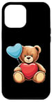 Coque pour iPhone 12 Pro Max Ours en peluche coeur amour joyeux Saint-Valentin