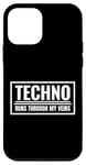 Coque pour iPhone 12 mini Techno Runs Through My Veins Music Festival Rave Outfit