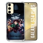 Cokitec Coque Renforcée pour Samsung Galaxy S24 Plus Manga Demon Slayer Noir