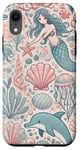 Coque pour iPhone XR Scène océan sirène et dauphin avec détails corail