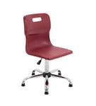 Titan Swivel Senior Chair with Chrome Base and Glides Size 5-6 Burgundy/Chrome