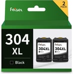 Lot de 2 Cartouches d'encre 304 XL Noires reconditionnées pour HP 304XL pour Envy 5020 5010 5030 5032 DeskJet 2600 2630 2620 3720 2633 2622 2632 3762 3760 3750 2760 3733