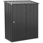 Outdoor Storage Shed Steel Garden Shed w/ Lockable Door for Backyard