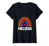 Womens I Love Melissa Cute Melissa Rainbow for Men and Women V-Neck T-Shirt