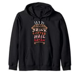 Drink coffee hail satan - Gothic 666 Satanist Satanic Zip Hoodie