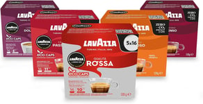 Lavazza, 5 Variety Pack, a Modo Mio, Coffee Capsules, Compostable, 5 Packs of 16