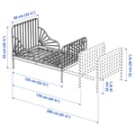 IKEA MINNEN utdragbar sängstomme med ribbotten 80x200 cm