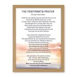 Artery8 Lord Jesus Footprints In The Sand Poem Watercolour Artwork Framed Wall Art Print 18X24 Inch