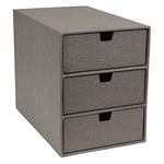 Bigso Box of Sweden rangement de tiroir pour documents et fournitures de bureau – organiseur bureau avec 3 compartiments – module de rangement bureau en panneaux de fibres et papier – gris