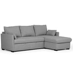 BUDWING Orlando Canapé Convertible d'angle Lit Chaise Longue Coffre Réversible Droite et Gauche Gris