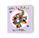 1st Birthday Card Elmer The Patchwork Elephant Includes Envelope 7x8 Inches