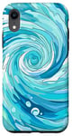 iPhone XR Swirl Blue Color Illustration Pattern Abstract Art Case