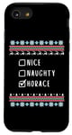 iPhone SE (2020) / 7 / 8 Nice, Naughty, Horace Christmas Ugly Sweater Style Case