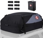 Sailnovo Sac de Toit Voiture pour Voyage Coffre De Toit Voiture Souple Noir éTanche - acve 4+6 Sangles RenforcéEs, Sac De Transport, pour VéHicules avec/sans Barres De Toit