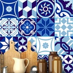 16 Stickers adhésifs carrelages | Sticker Autocollant Carreaux de Ciment - Mosaïque carrelage Mural Salle de Bain et Cuisine | Carreaux de Ciment adhésif Mural - azulejos - 15 x 15 cm - 16 pièces