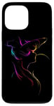 Coque pour iPhone 13 Pro Max Silhouette de femme vibrante Art vague lumineuse