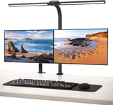 Lampe De Bureau Led Puissante, 24W Lumiere Architecte Avec Double Barre Et Pince, ¿¿clairage De Bureau Ultra-Lumineuse Et Ultra-Large Avec Bras Flexible, Pour Gaming, Travail, Pc Ecran