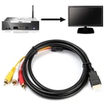 for TV HDTV DVD HDMI Male To 3 RCA Cable Audio Video AV Cord Adapter 1080P 5FT