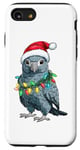 Coque pour iPhone SE (2020) / 7 / 8 Chapeau de Noël mignon perroquet gris africain