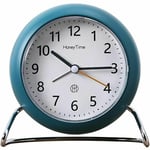 Ensoleille - Bleu moderne minimaliste nordique silencieux rond réveil personnalité décoration de la maison horloge de chevet