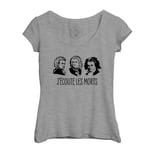 T-Shirt Femme Col Echancré J'écoute Les Morts Bach Mozart Beethoven Musique Compositeur Classique