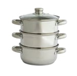 Argos Home 18cm 3 Tier Stainless Steel Steamer