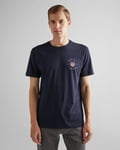 Gant Mens Print Short Sleeve T-Shirt - Dark Blue - Size Large