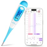 Digital Basal Thermometer for Ovulation with Backlight LCD Display, Premom APP(NOT Bluetooth), 1/100th Degree High Precision and Memory Recall, Ovulation Tracking, Charting & Natural Family Planning